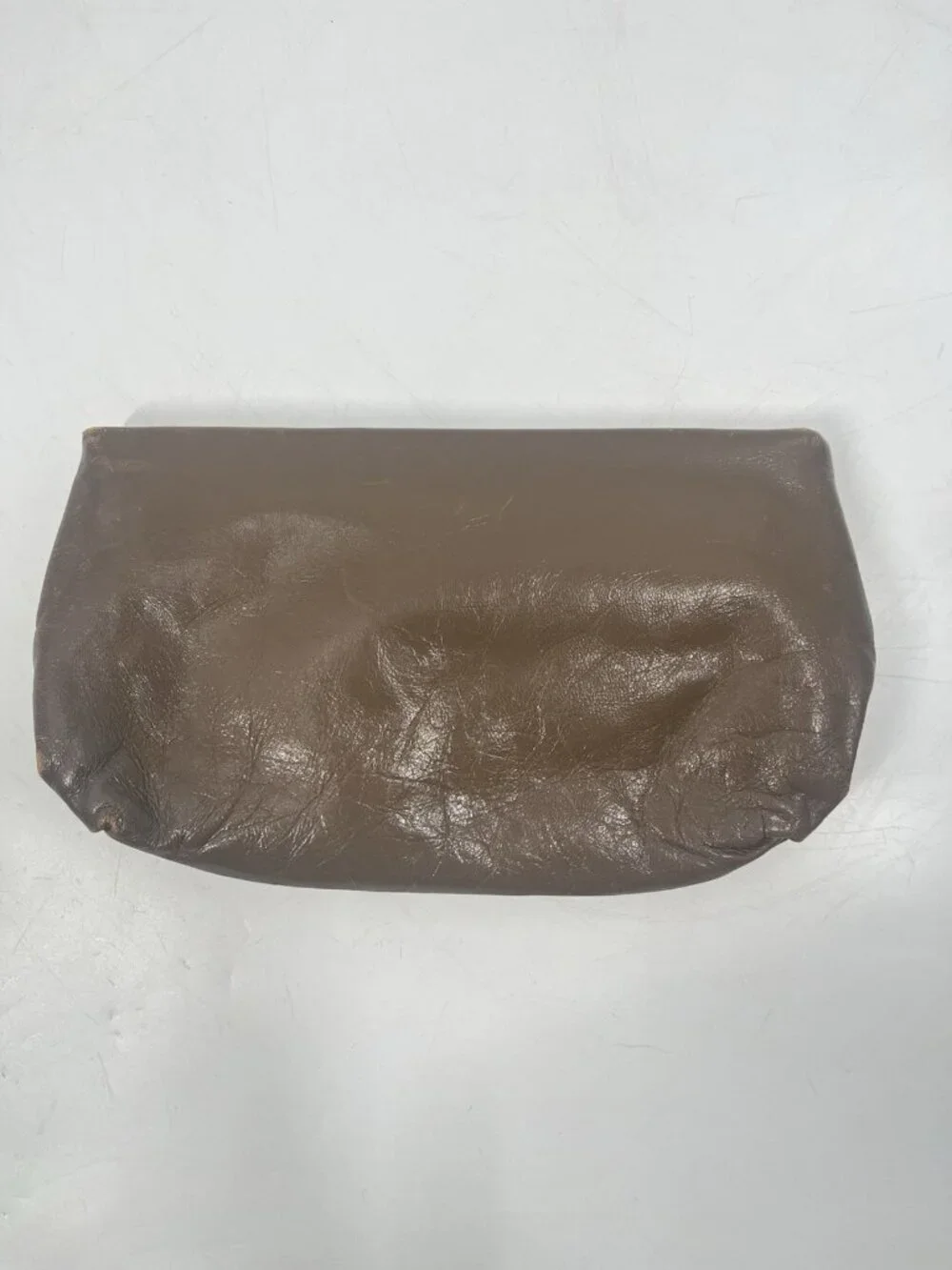 Vintage Genuine Snakeskin Clutch Made in Hong Kong Taupe Leather Evening Bag